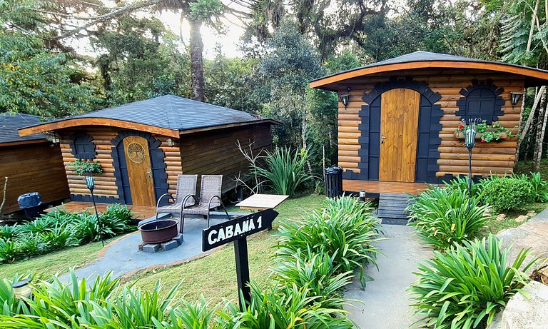 Cabana 1 - hidromassagem, lareira elétrica e vista