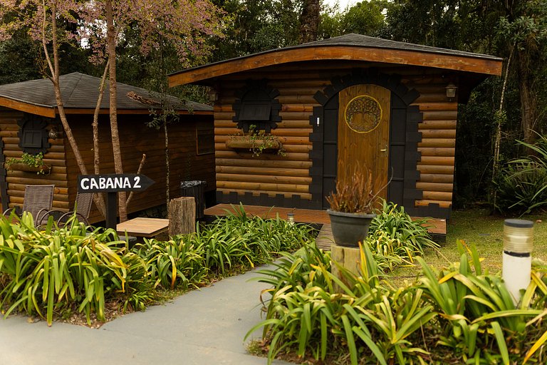 Cabana 2 - hidromassagem, lareira elétrica e vista