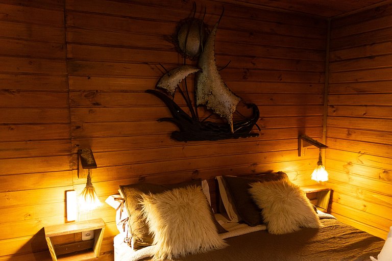 Cabana com hidromassagem interna e linda vista para mata | T