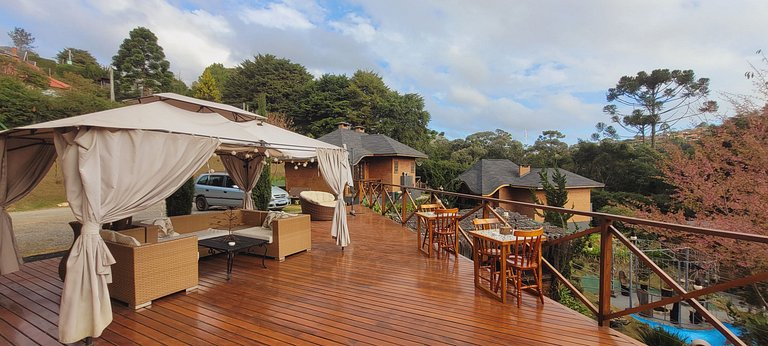 Cabana 1 - hidromassagem, lareira elétrica e vista