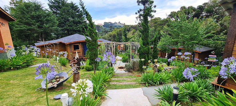 Cabana com hidromassagem interna e linda vista para mata | T