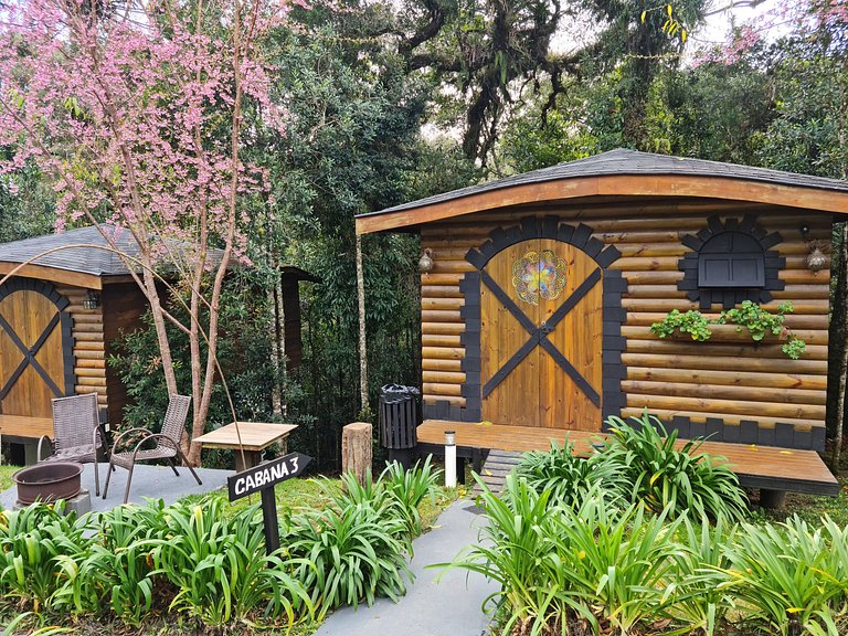 Cabana 3 - hidromassagem, lareira elétrica e vista